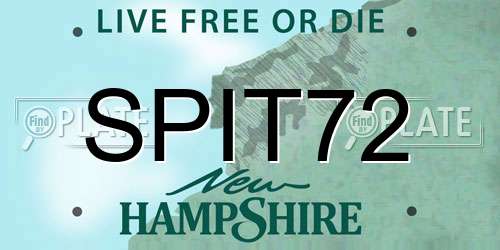 SPIT72 New Hampshire License Plate