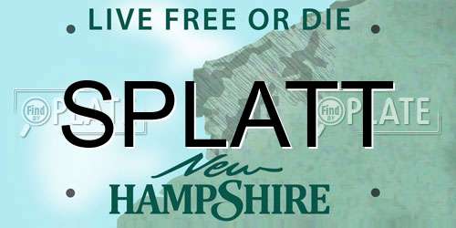 SPLATT New Hampshire License Plate