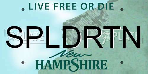 SPLDRTN New Hampshire License Plate