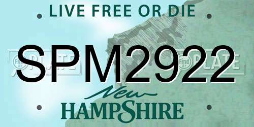 SPM2922 New Hampshire License Plate