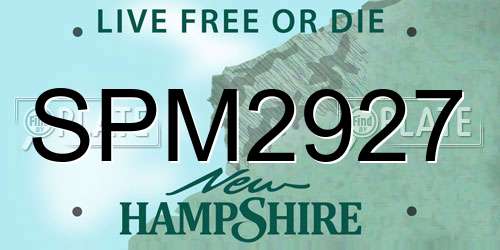 SPM2927 New Hampshire License Plate