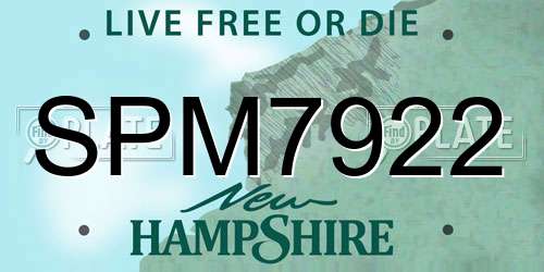 SPM7922 New Hampshire License Plate