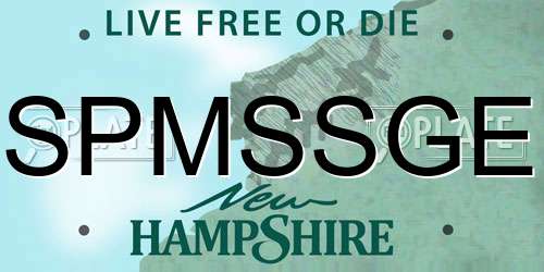 SPMSSGE New Hampshire License Plate