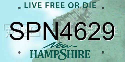 SPN4629 New Hampshire License Plate