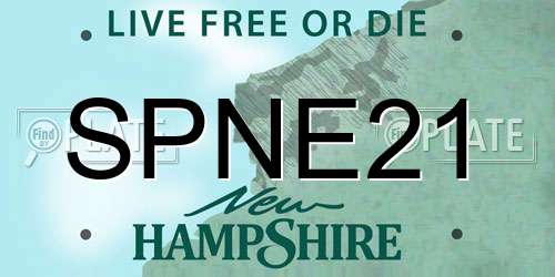SPNE21 New Hampshire License Plate