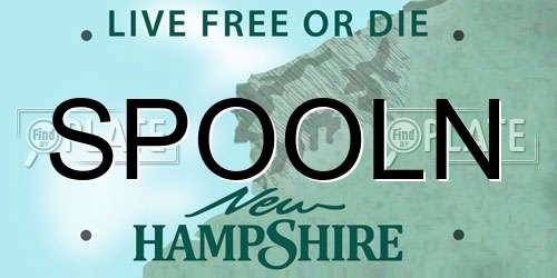SPOOLN New Hampshire License Plate