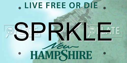 SPRKLE New Hampshire License Plate