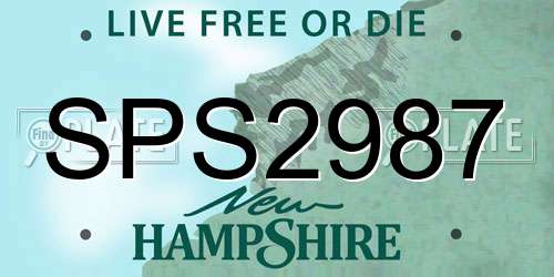 SPS2987 New Hampshire License Plate