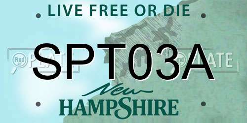 SPT03A New Hampshire License Plate