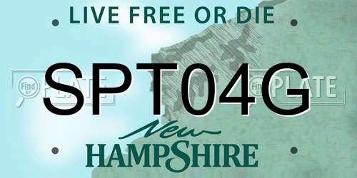 SPT04G New Hampshire License Plate