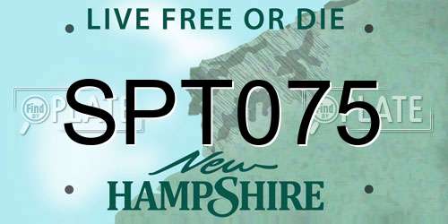 SPT075 New Hampshire License Plate