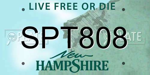 SPT808 New Hampshire License Plate
