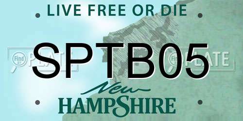 SPTB05 New Hampshire License Plate