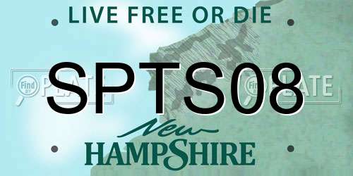 SPTS08 New Hampshire License Plate