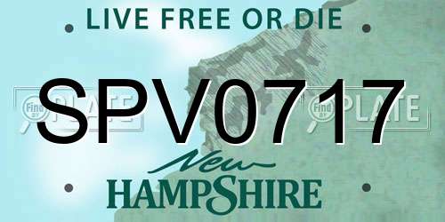 SPV0717 New Hampshire License Plate