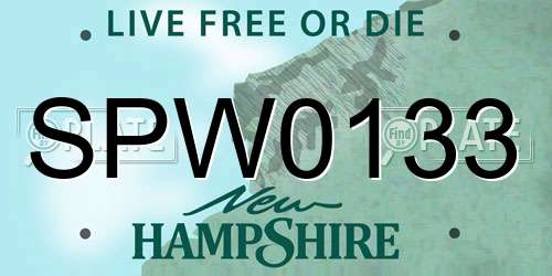SPW0133 New Hampshire License Plate
