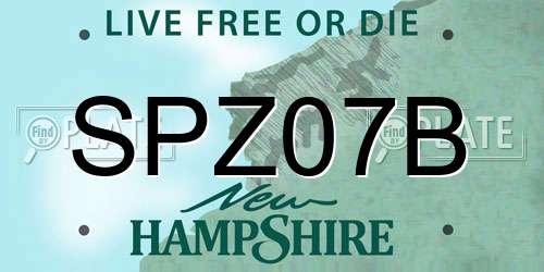 SPZ07B New Hampshire License Plate