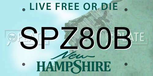 SPZ80B New Hampshire License Plate