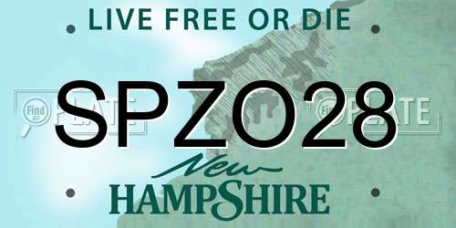SPZO28 New Hampshire License Plate