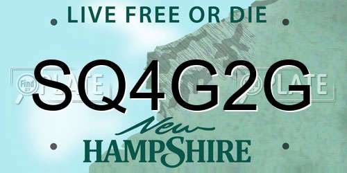 SQ4G2G New Hampshire License Plate