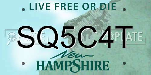 SQ5C4T New Hampshire License Plate