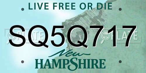 SQ5Q717 New Hampshire License Plate