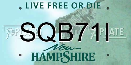 SQB71I New Hampshire License Plate
