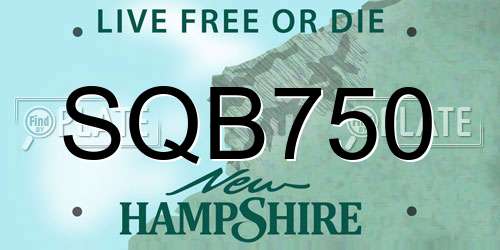 SQB750 New Hampshire License Plate