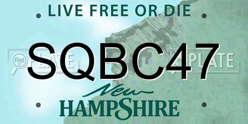 SQBC47 New Hampshire License Plate