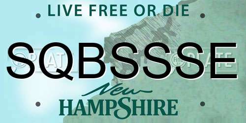 SQBSSSE New Hampshire License Plate