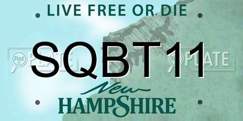 SQBT11 New Hampshire License Plate