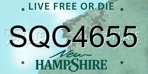 SQC4655 New Hampshire License Plate