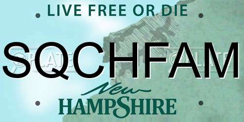 SQCHFAM New Hampshire License Plate