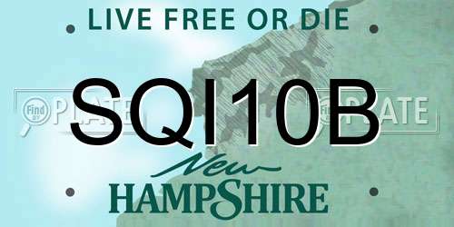 SQI10B New Hampshire License Plate
