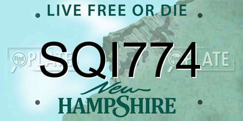 SQI774 New Hampshire License Plate
