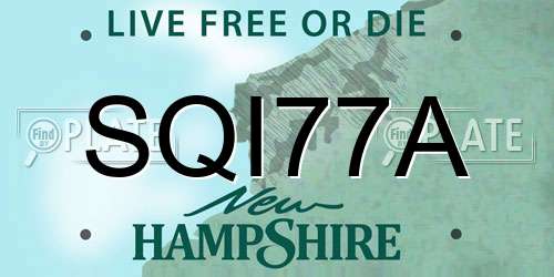SQI77A New Hampshire License Plate