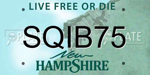 SQIB75 New Hampshire License Plate