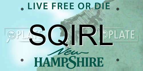 SQIRL New Hampshire License Plate