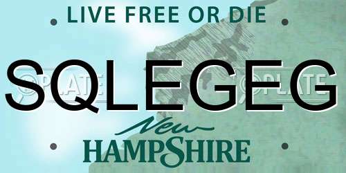 SQLEGEG New Hampshire License Plate