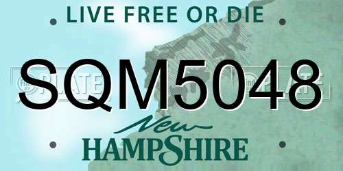 SQM5048 New Hampshire License Plate