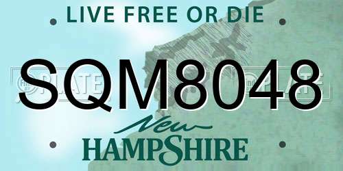 SQM8048 New Hampshire License Plate
