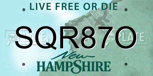 SQR87O New Hampshire License Plate