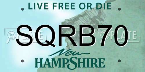 SQRB70 New Hampshire License Plate