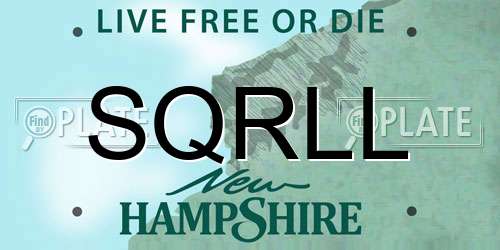 SQRLL New Hampshire License Plate
