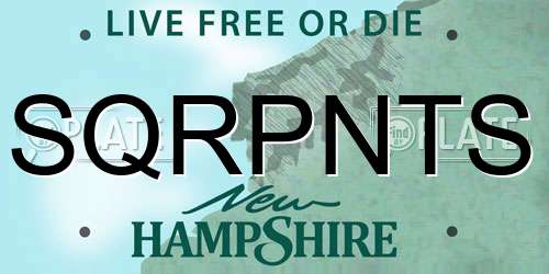 SQRPNTS New Hampshire License Plate