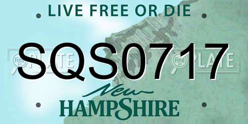 SQS0717 New Hampshire License Plate