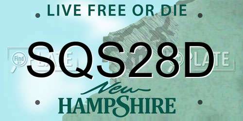 SQS28D New Hampshire License Plate