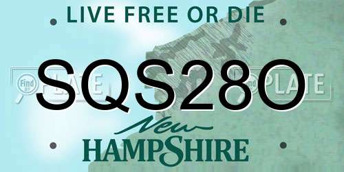 SQS28O New Hampshire License Plate