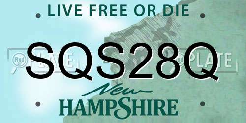 SQS28Q New Hampshire License Plate