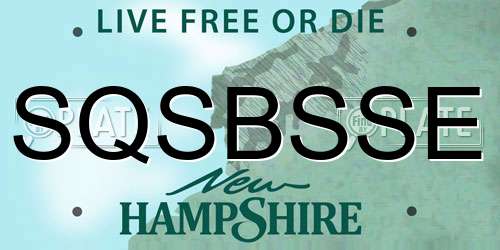 SQSBSSE New Hampshire License Plate